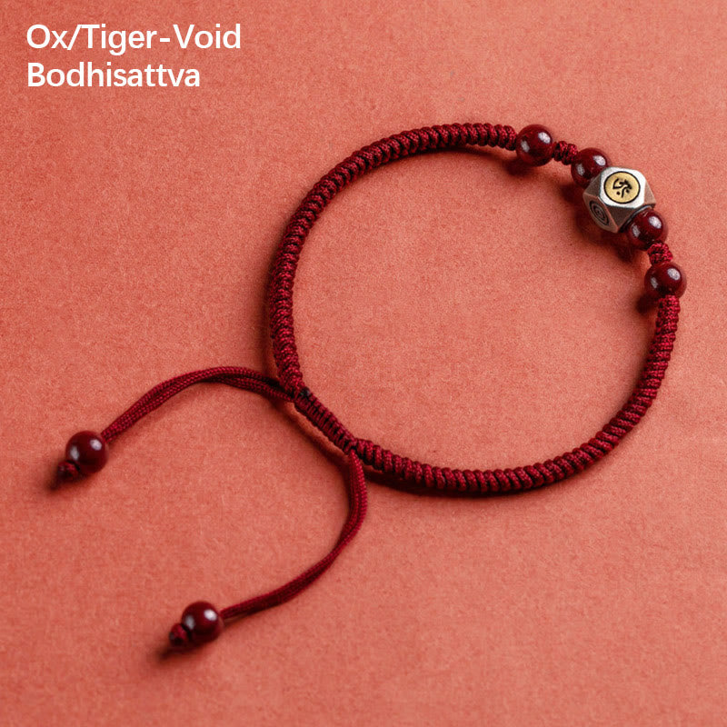 925 Sterling Silver Chinese Zodiac Natal mystic zen Cinnabar Calm Bracelet
