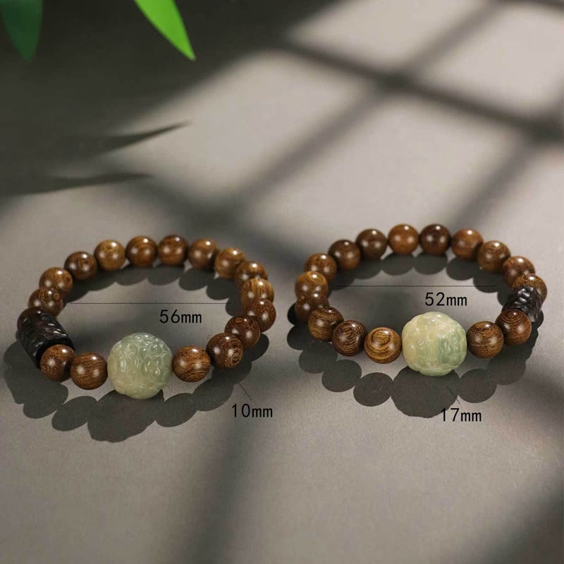 Sandalwood Bodhi Seed PiXiu Ebony Wood Bead Healing Bracelet