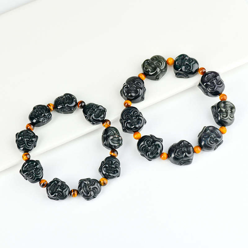 Rainbow Obsidian Laughing mystic zen Positive Transformation Bracelet