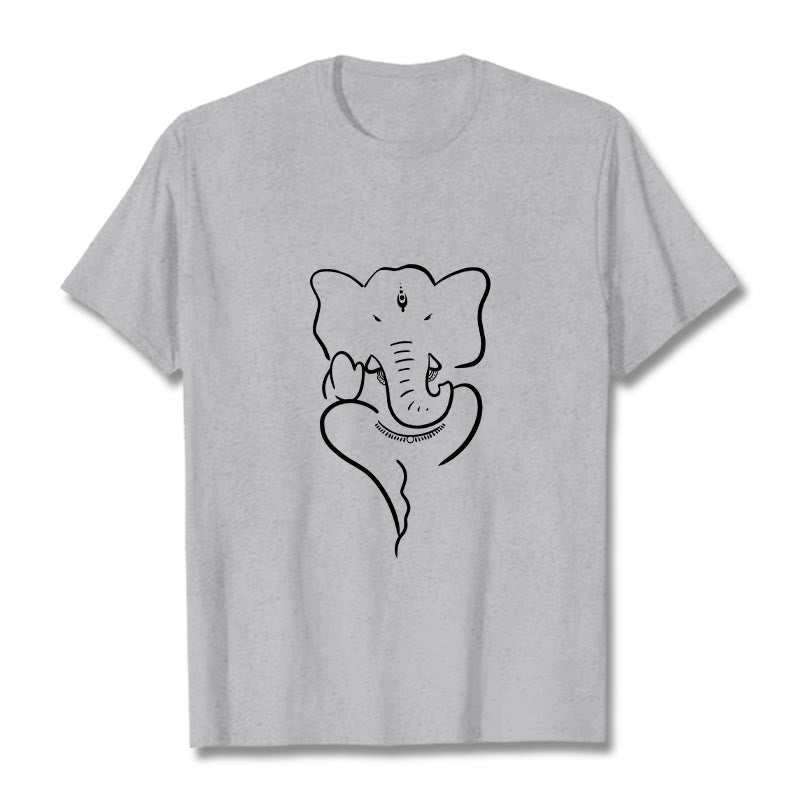 Ganesh Elephant Sketch Pattern Tee T-shirt