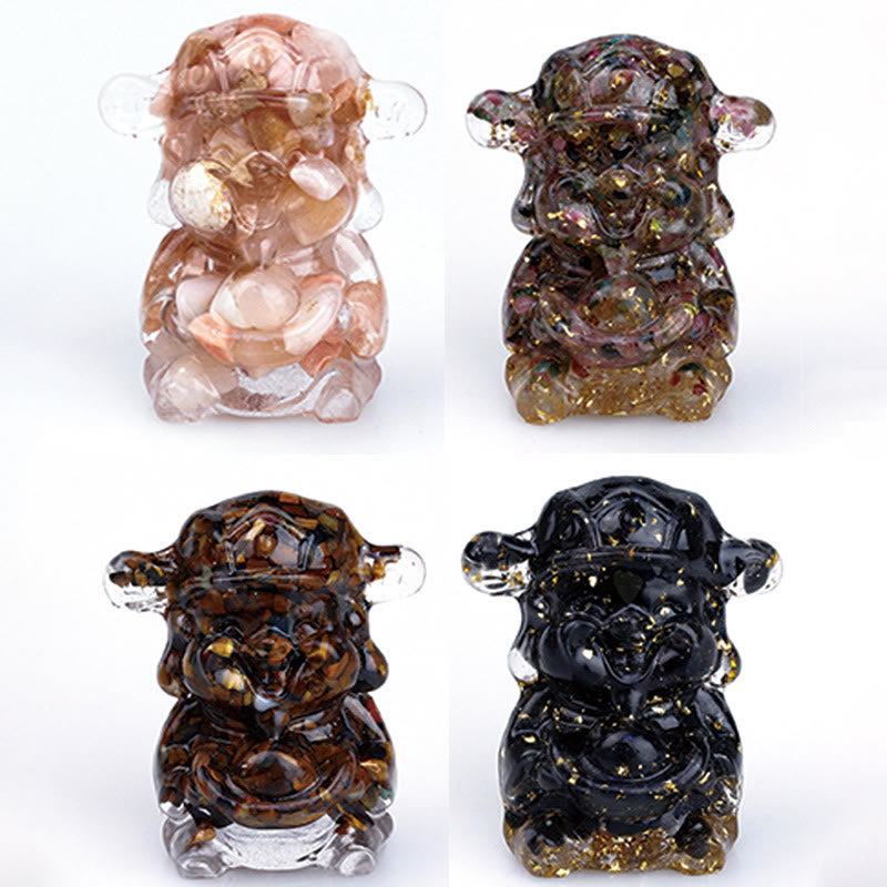 God of Wealth Amethyst Crystal Resin Energy Fortune Home Decoration