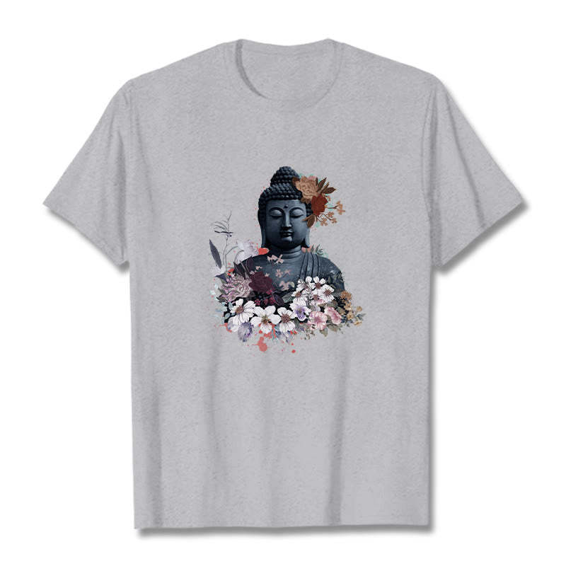 Colorful Flowers Surrounding mystic zen Pattern Tee T-shirt