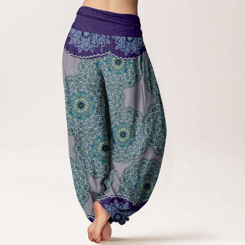 Casual Mandala Pattern Women's Elastic Waist Harem Pants