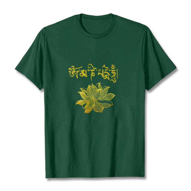 Golden Lotus Sanskrit Tee T-shirt