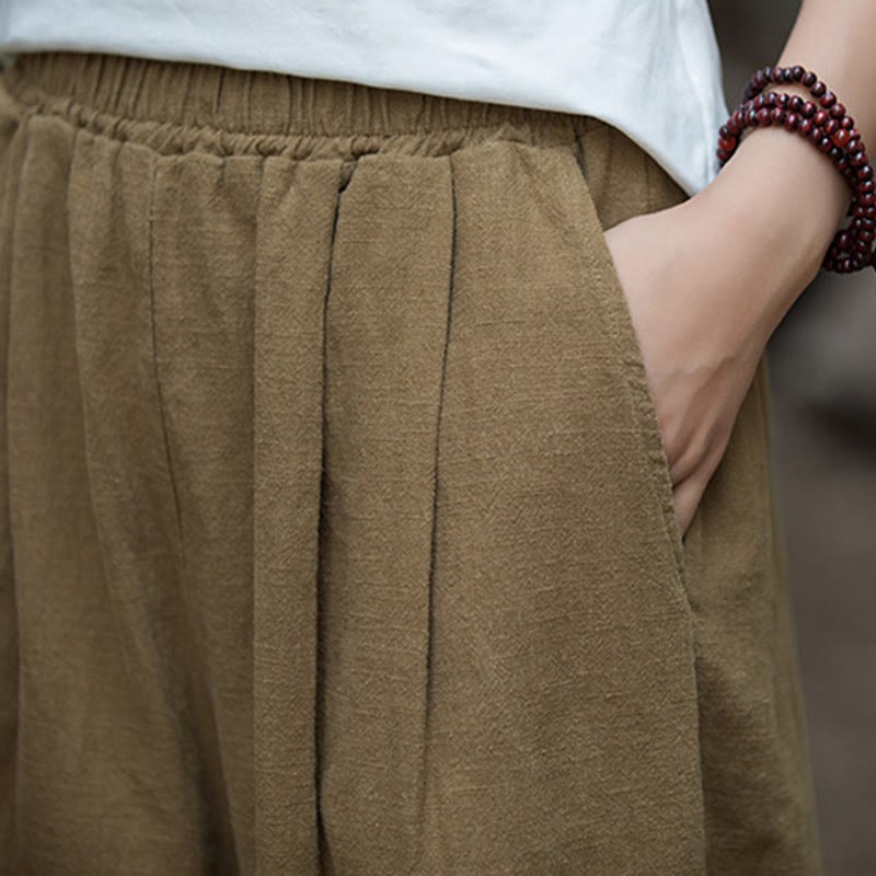 Retro Wide Leg Pants Casual Women's Yoga Pants With Pockets