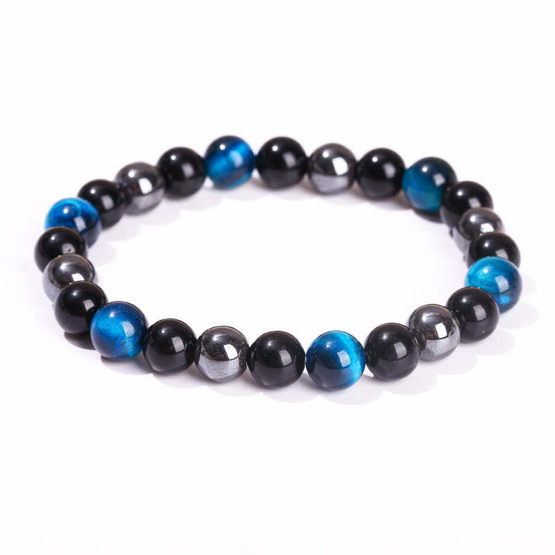 Natural Tiger's Eye Obsidian Hematite Positive Powerful Bracelet