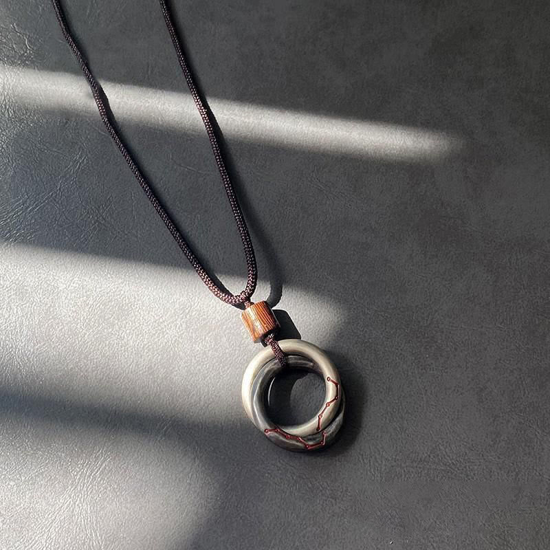 Copper Qiankun Hoop Big Dipper Luck Necklace Pendant