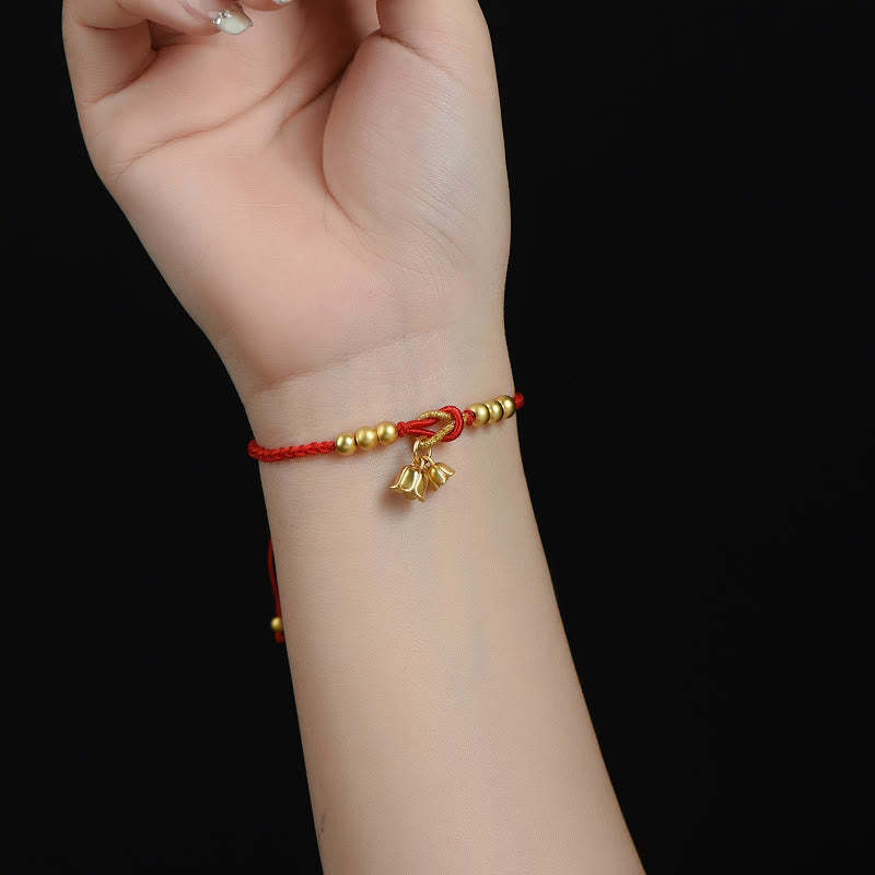 Handcrafted Lily Of The Valley Flower Charm Design Luck Protection Braided Bracelet