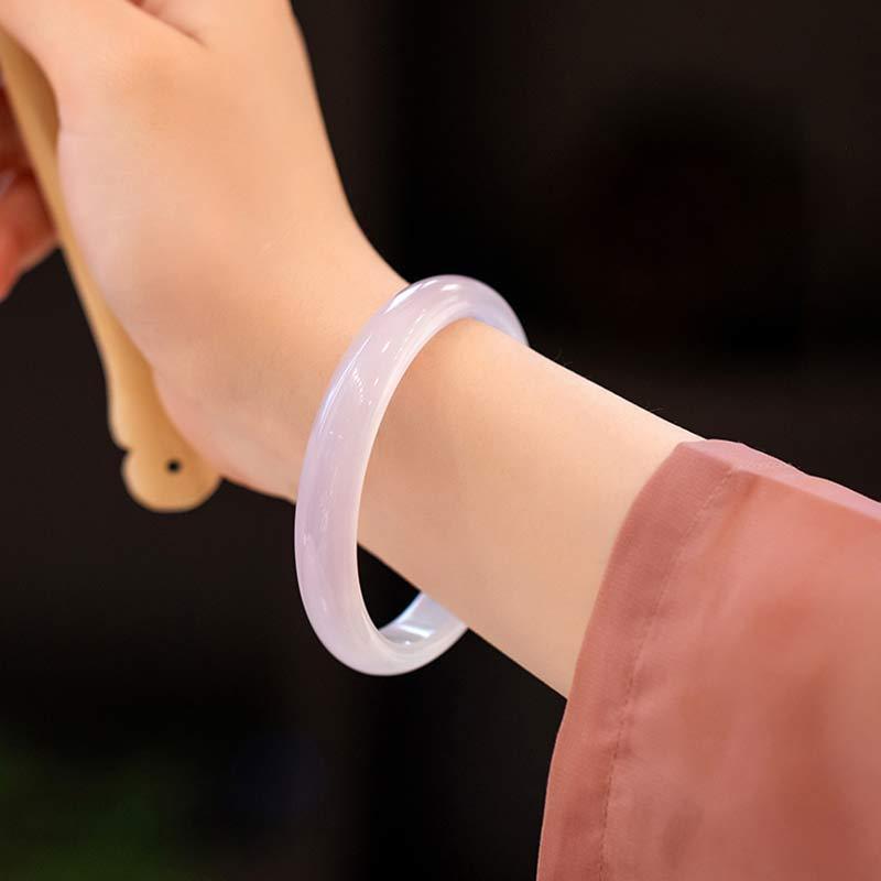 Natural Chalcedony Harmony Positive Bracelet Bangle