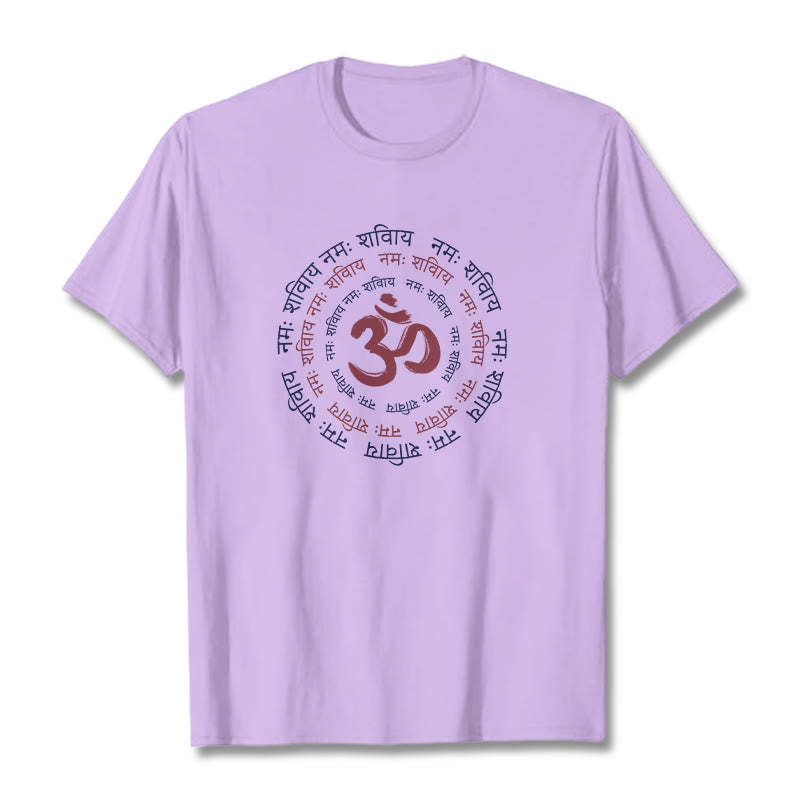 OM Mantra Character Sanskrit Cotton Tee T-shirt