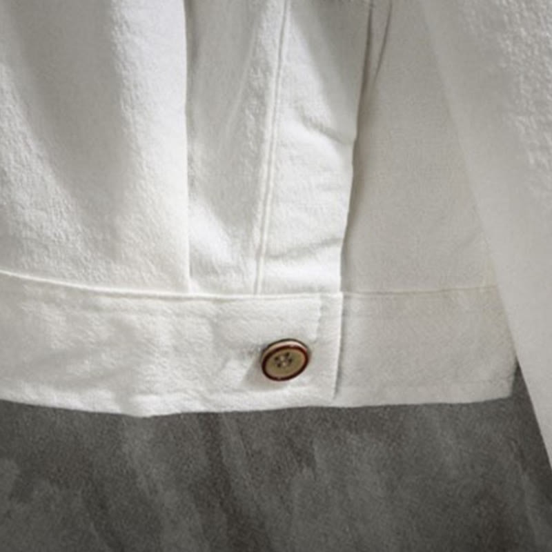 Casual Solid Color Front Button Three Quarter Sleeves Men's Shirt