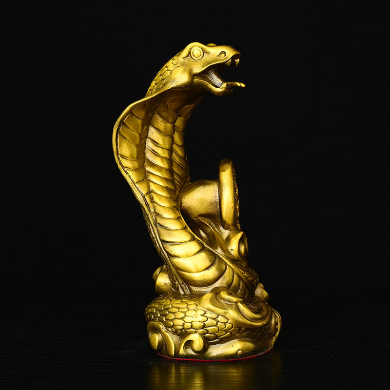 Year Of The Snake Fu Character Auspicious Clouds Fortune Brass Home Statue Decoration