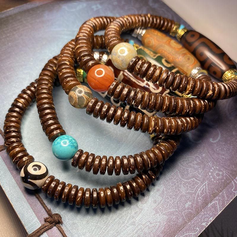 Tibetan Nine-Eye Dzi Bead Wealth Bracelet