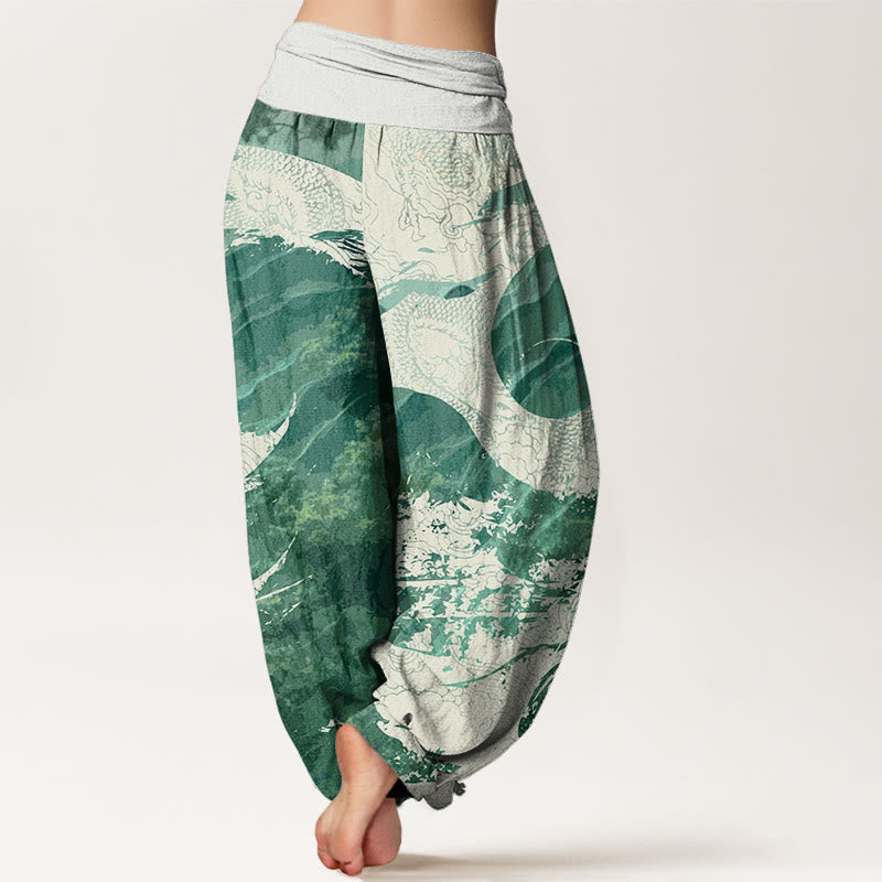 Dragon Forest Design Women's Elastic Waist Harem Pants