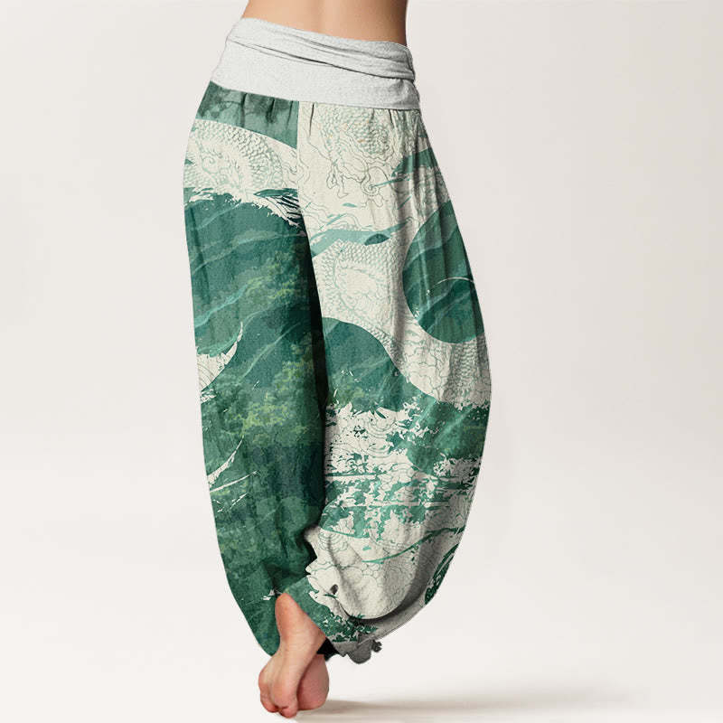 Dragon Forest Design Women's Elastic Waist Harem Pants