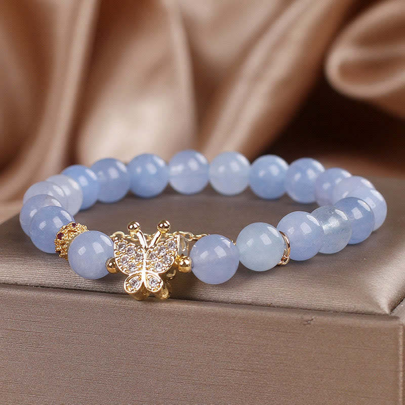 Aquamarine Butterfly Serenity Bracelet