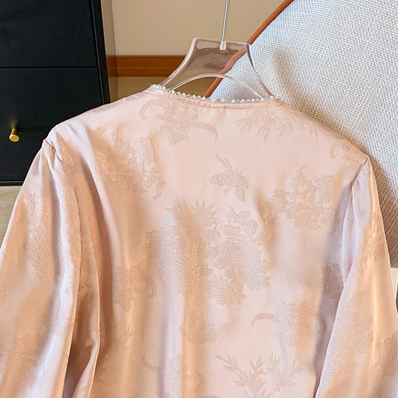 Retro Embroidery Design Long Sleeve Women's Shirt