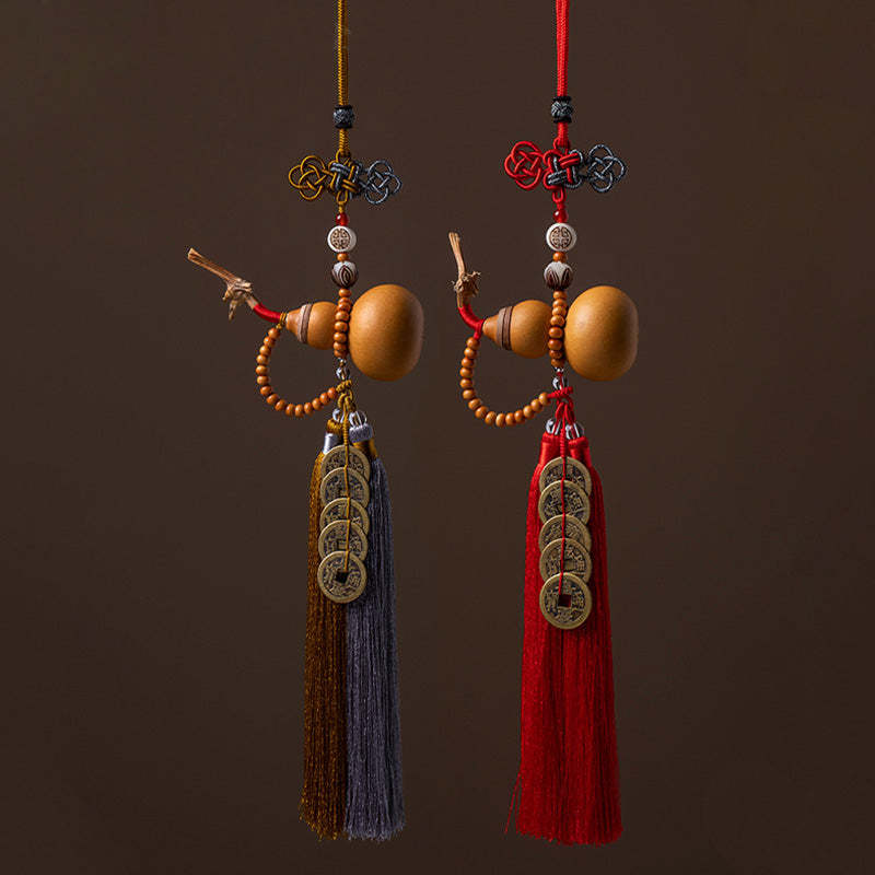 Feng Shui Coins Gourd Chinese Knot Lucky Coins Five Emperor Money Wealth Tassels Decoration