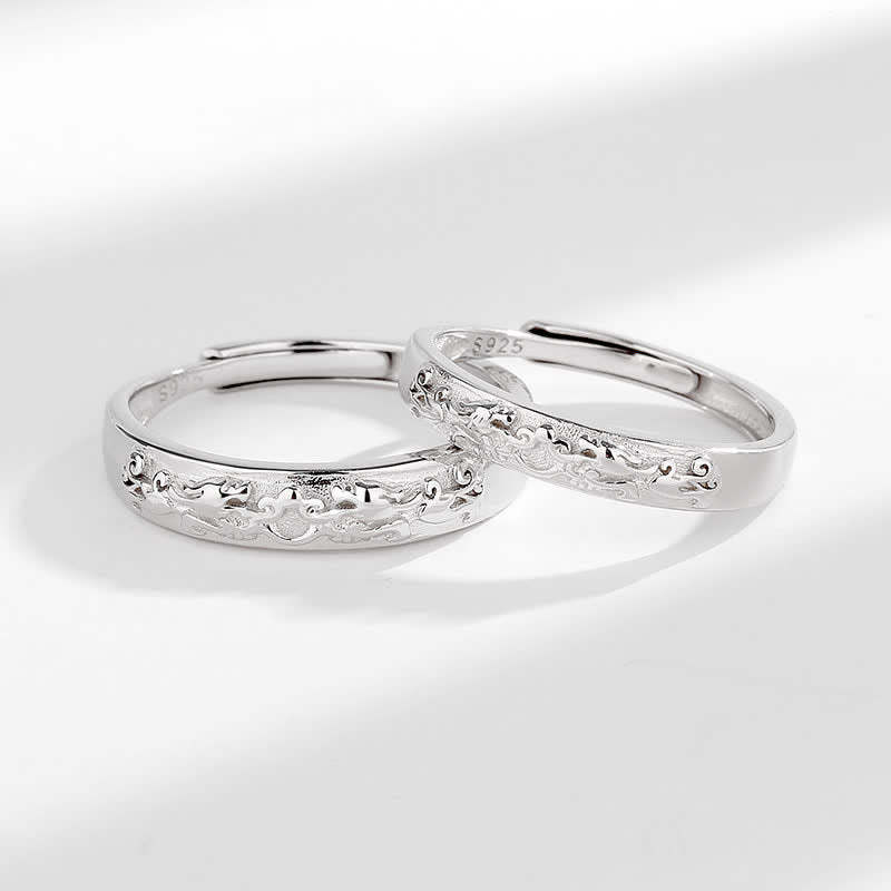 925 Sterling Silver PiXiu Balance Adjustable Couple Ring