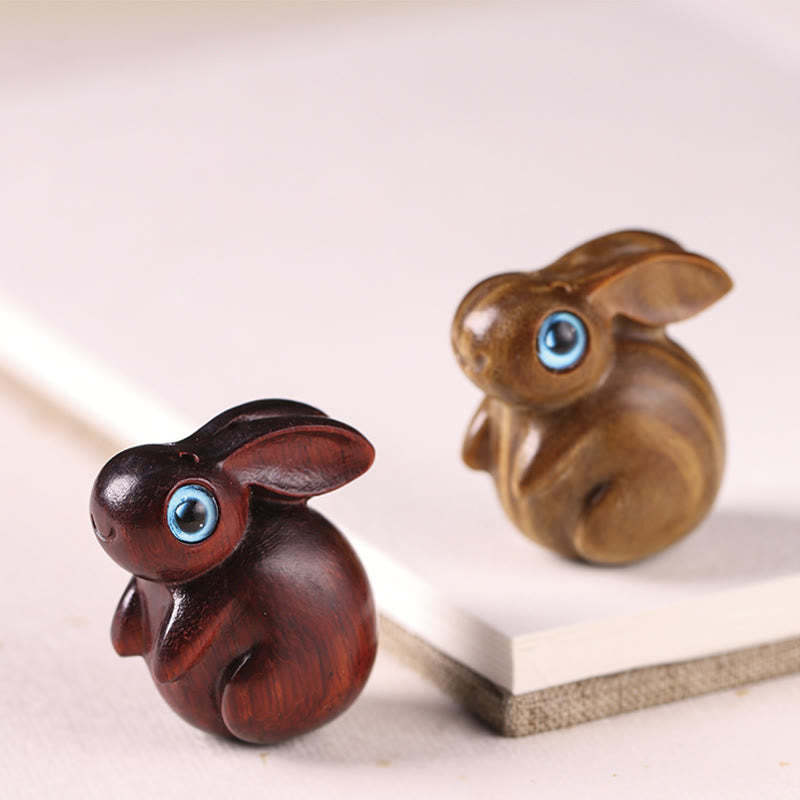 Small Leaf Red Sandalwood Green Sandalwood Lucky Mini Rabbit Relaxation Decoration