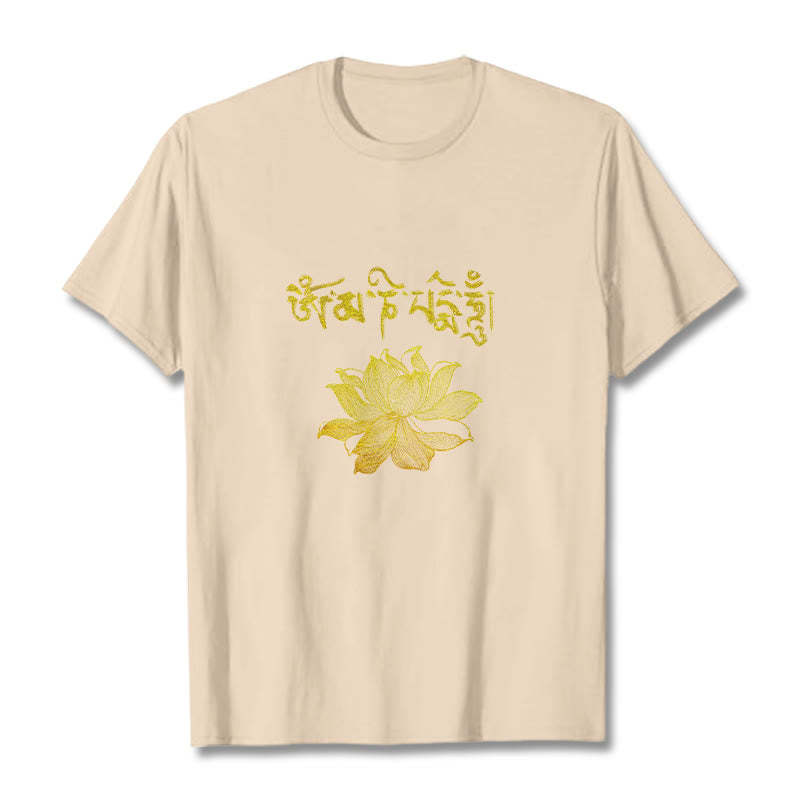 Golden Lotus Sanskrit Tee T-shirt