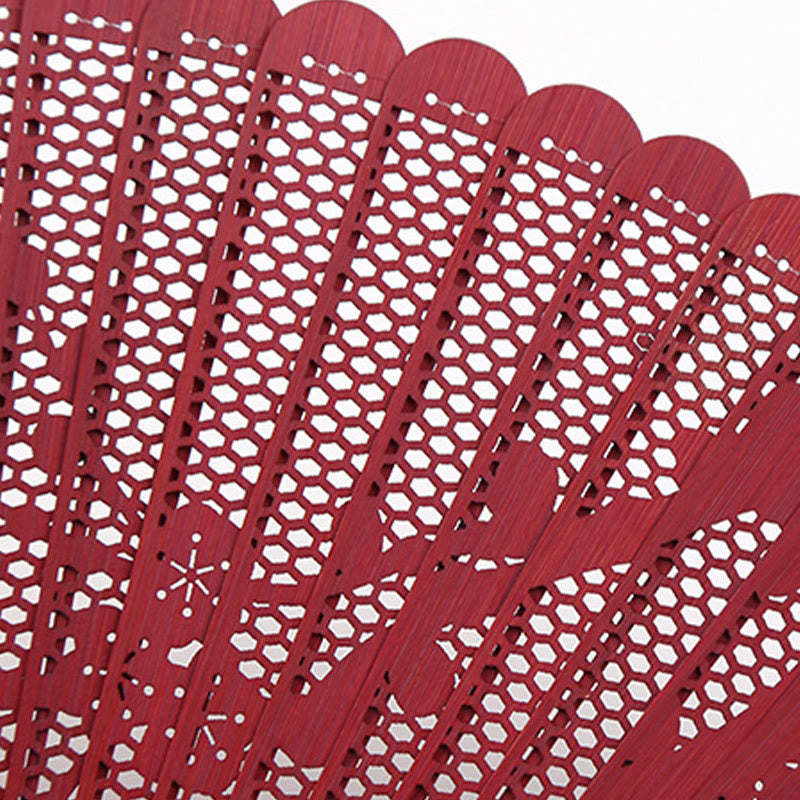 Retro Bamboo Hollow Engraving Handheld Bamboo Folding Fan