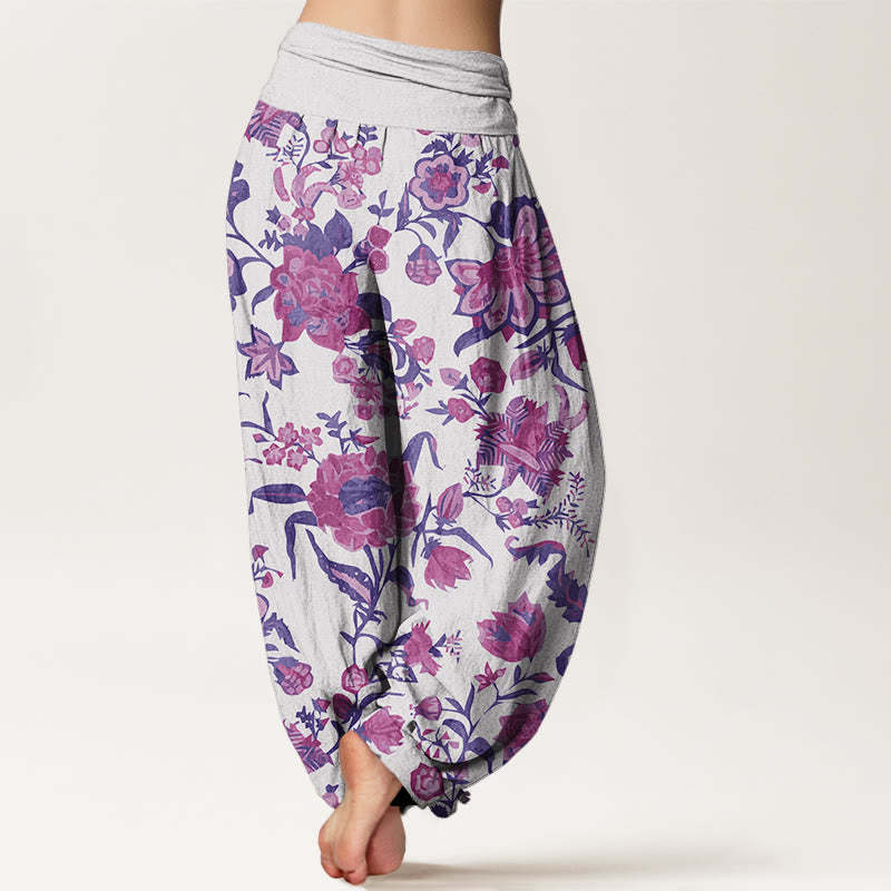 Sunflower Pattern Women's Elastic Waist Harem Pants