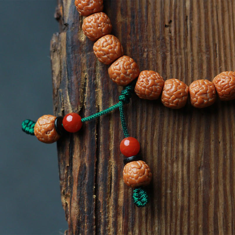 Tibetan Rudraksha Bodhi Seed Agate Wealth Bracelet
