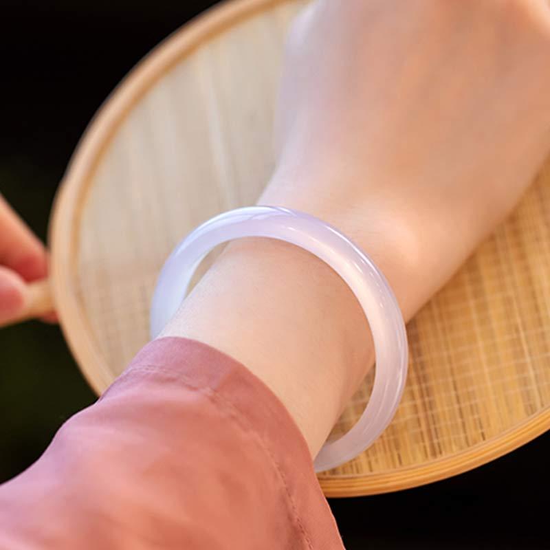Natural Chalcedony Harmony Positive Bracelet Bangle
