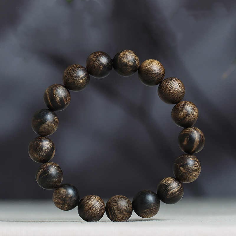 Rare Brunei Agarwood Water Ripple Pattern Peace Calm Bracelet