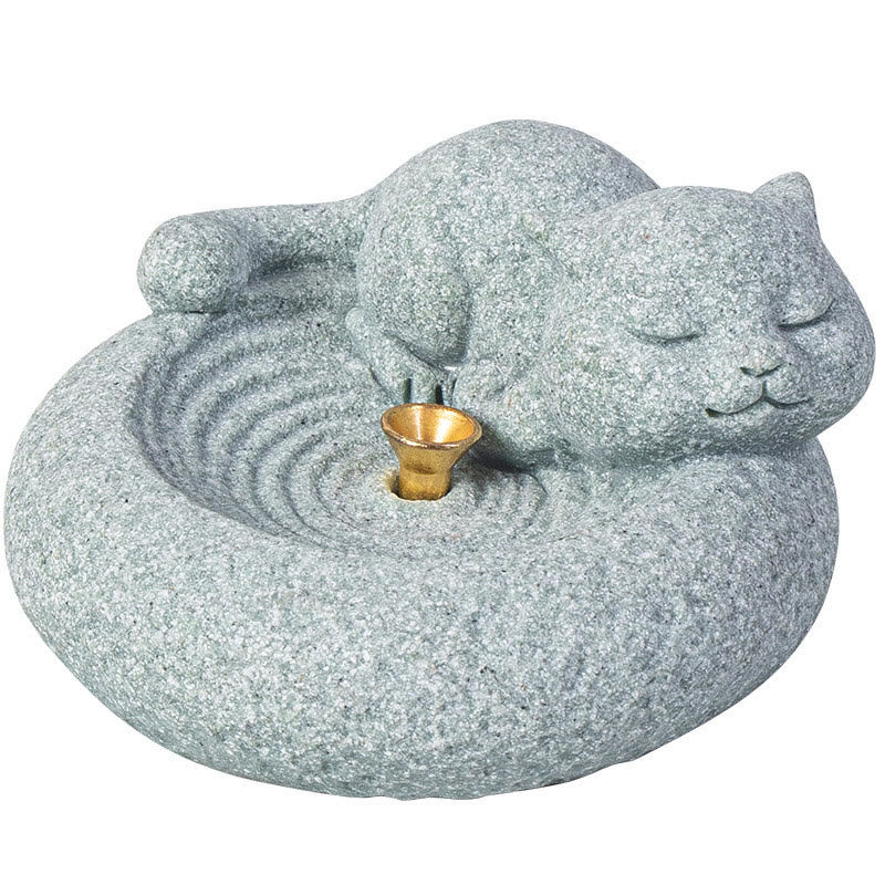 Cute Lazy Standing Cat Healing Incense Burner Desk Decoration