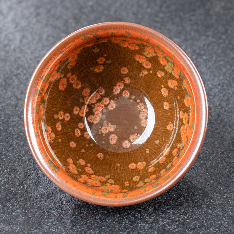 Blooming Flowers Pattern Chinese Jianzhan Kiln Change Ceramic Teacup Kung Fu Tea Cup Bowl