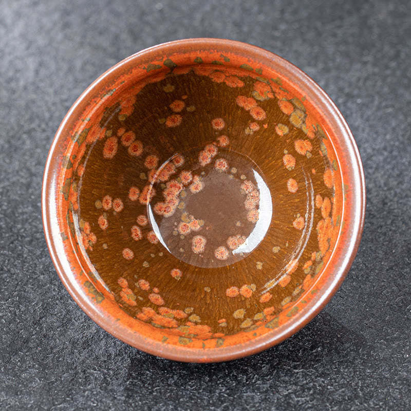 Blooming Flowers Pattern Chinese Jianzhan Kiln Change Ceramic Teacup Kung Fu Tea Cup Bowl
