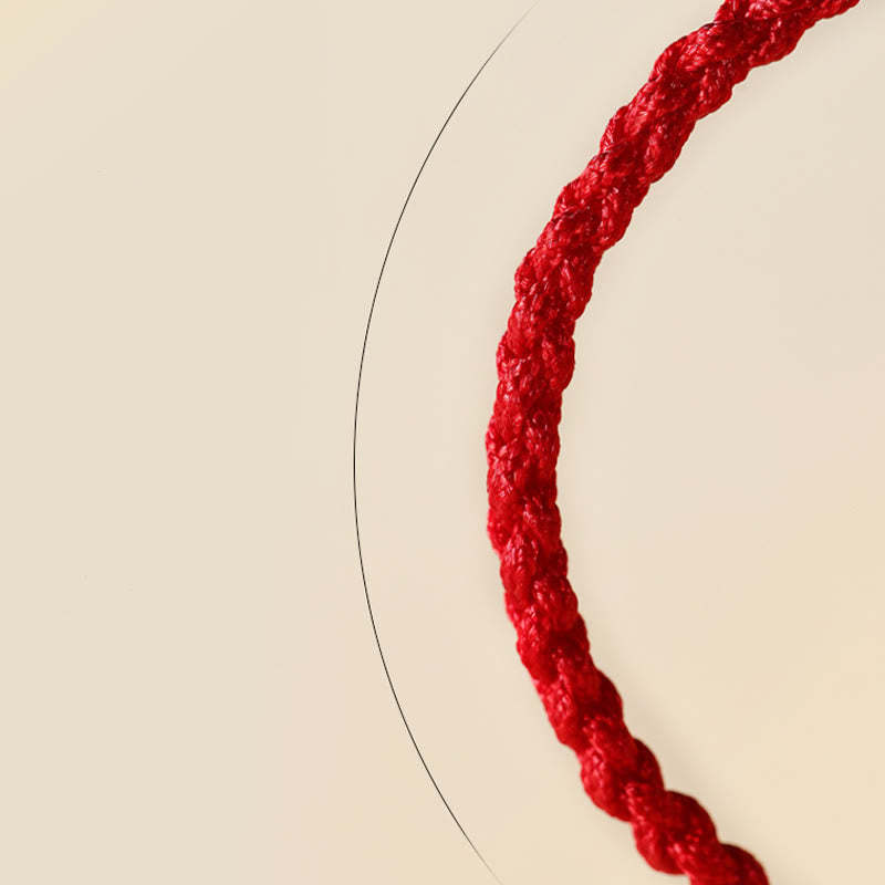 Hetian Jade Black Onyx Red Agate Bead Luck Braided Bracelet