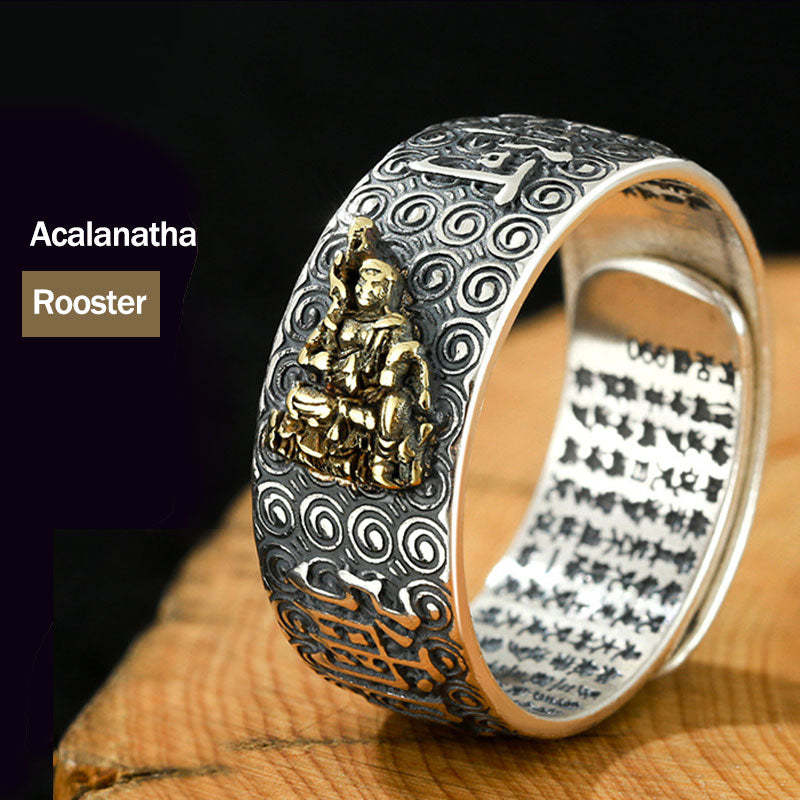 Chinese Zodiac Natal mystic zen Wealth Luck Adjustable Ring