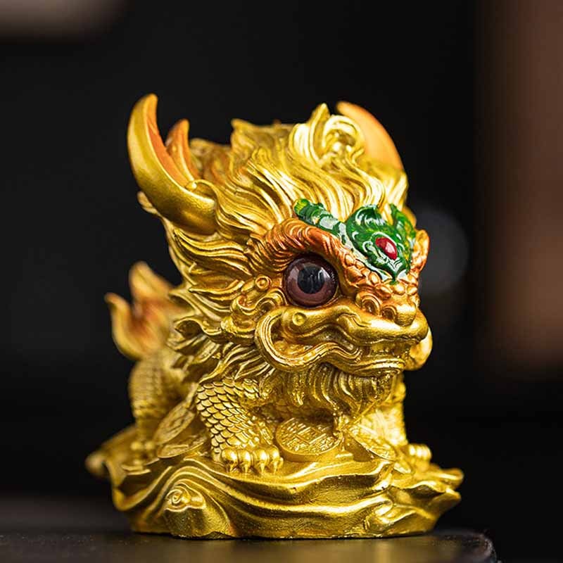 Color Changing Small Kirin Resin Tea Pet Home Figurine Decoration