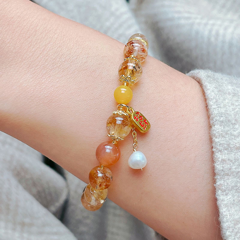 Natural Citrine Beads Nafu Pleasure Bracelet