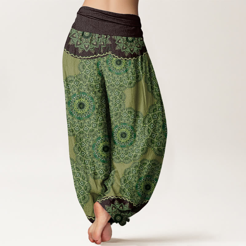 Casual Mandala Pattern Women's Elastic Waist Harem Pants