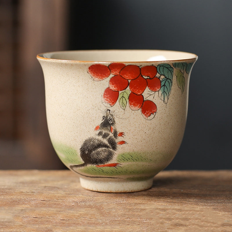 12 Chinese Zodiac Ceramic Teacup Kung Fu Tea Cup 130ml
