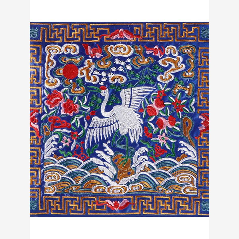Crane Phoenix Dragon Kirin Embroidered Cup Mat Pad Tea Cup Coaster Square Kung Fu Tea Mat