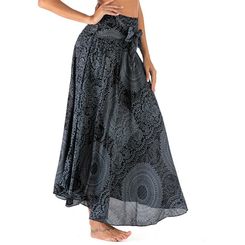 Two Style Wear Boho Compass Rose Flower Skirt Dress