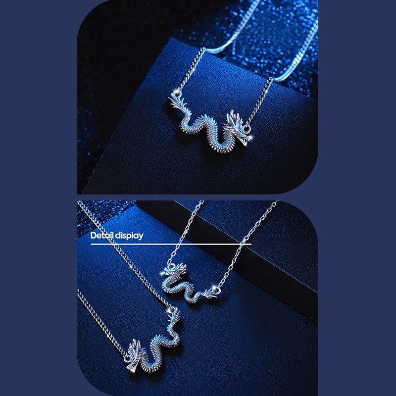925 Sterling Silver Year Of The Dragon Auspicious Dragon Protection Chain Necklace Pendant(Extra 30% Off | USE CODE: FS30)
