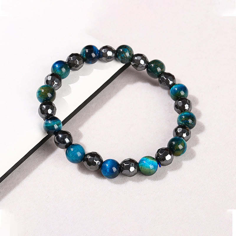 2Pcs Hematite Tiger Eye Blue Tiger Eye Powerful Bracelet Set