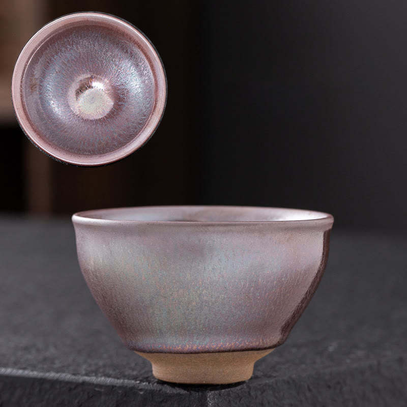 Chinese Pink Gold Jianzhan Porcelain Teacup Kung Fu Tea Cup