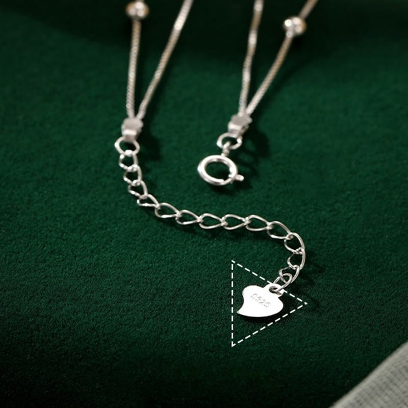 925 Sterling Silver Ginkgo Leaf Double Layer Protection Anklet