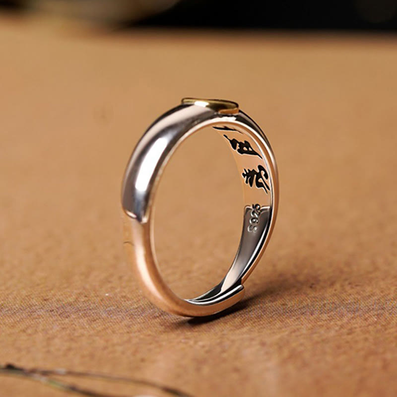 Tibetan Om Mani Padme Hum Carved Chinese Zodiac Natal mystic zen Peace Ring