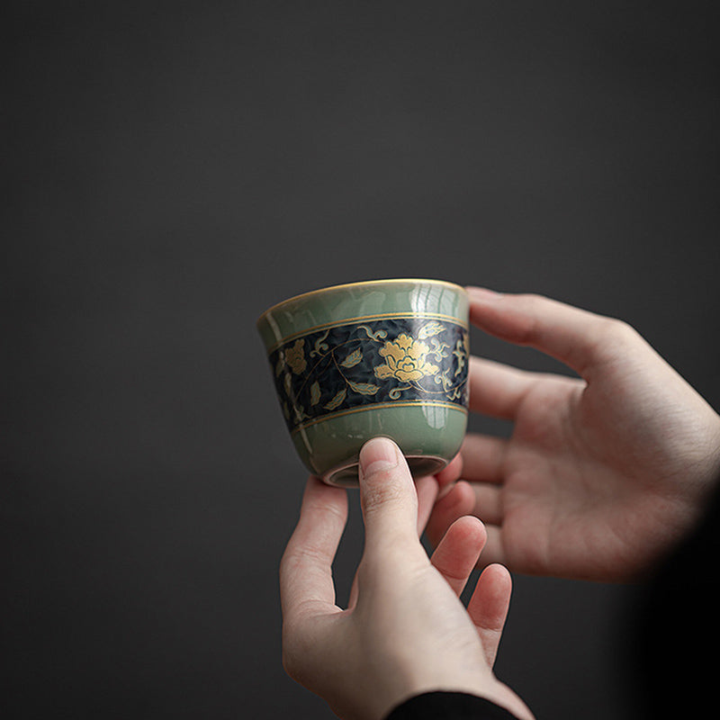Butterfly Flower Lotus Koi Fish Plum Blossom Ceramic Teacup Kung Fu Tea Cup 100ml