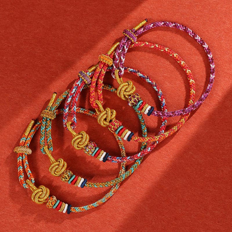 Handmade Dunhuang Colorful Rope Protection Braid String Bracelet