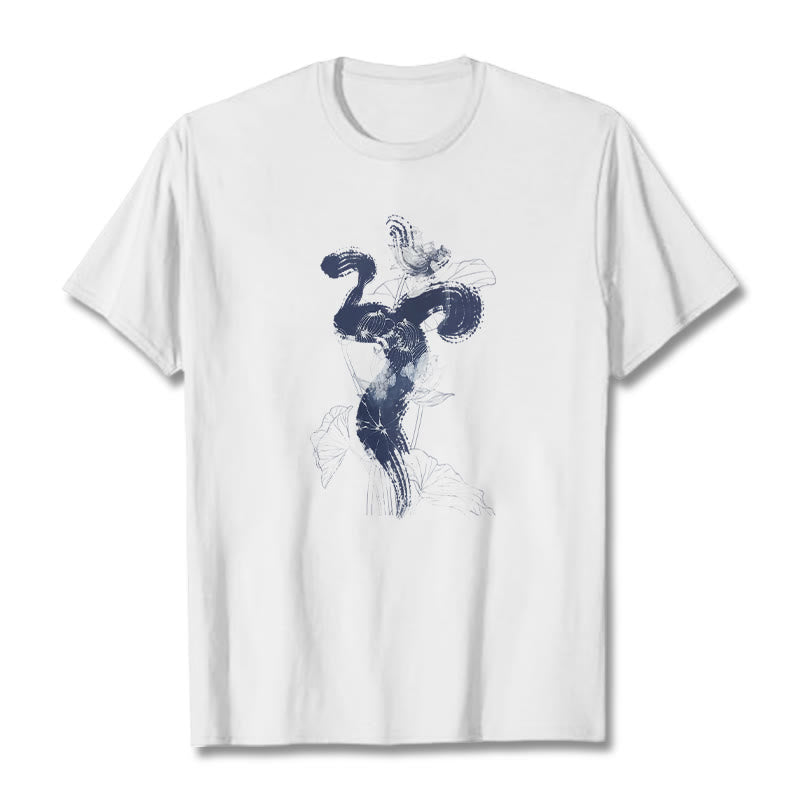 OM Lotus Flower Background Cotton Tee T-shirt