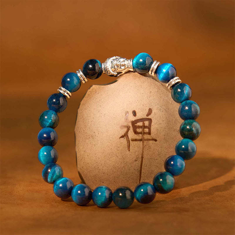 Blue Green Red Tiger Eye mystic zen Head Balance Bracelet